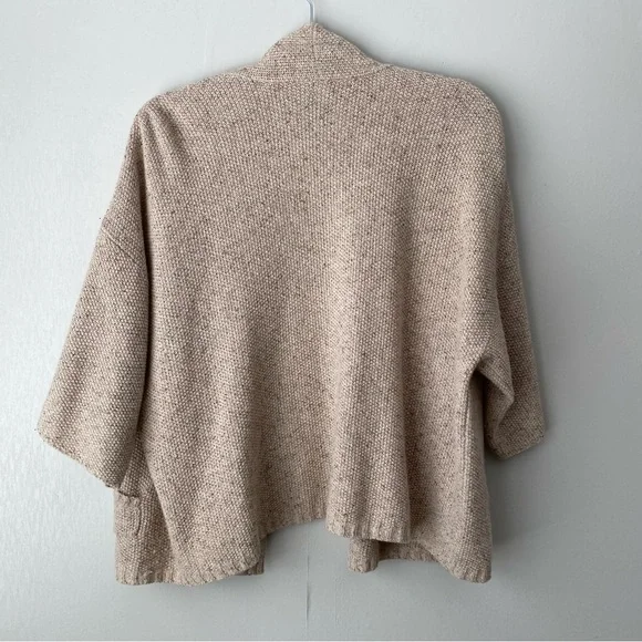 Eileen Fisher Wool Silk Knit Open Front Cardigan Sweater Large Petite - Picture 7 of 9